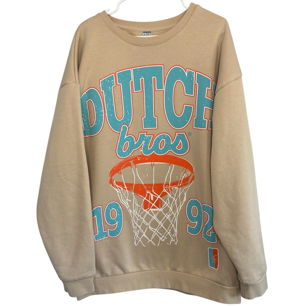 Dutch Bros Brand New 2X + 3X Merch Drop Cram Crewneck Basketball Hoop *Runs BIG